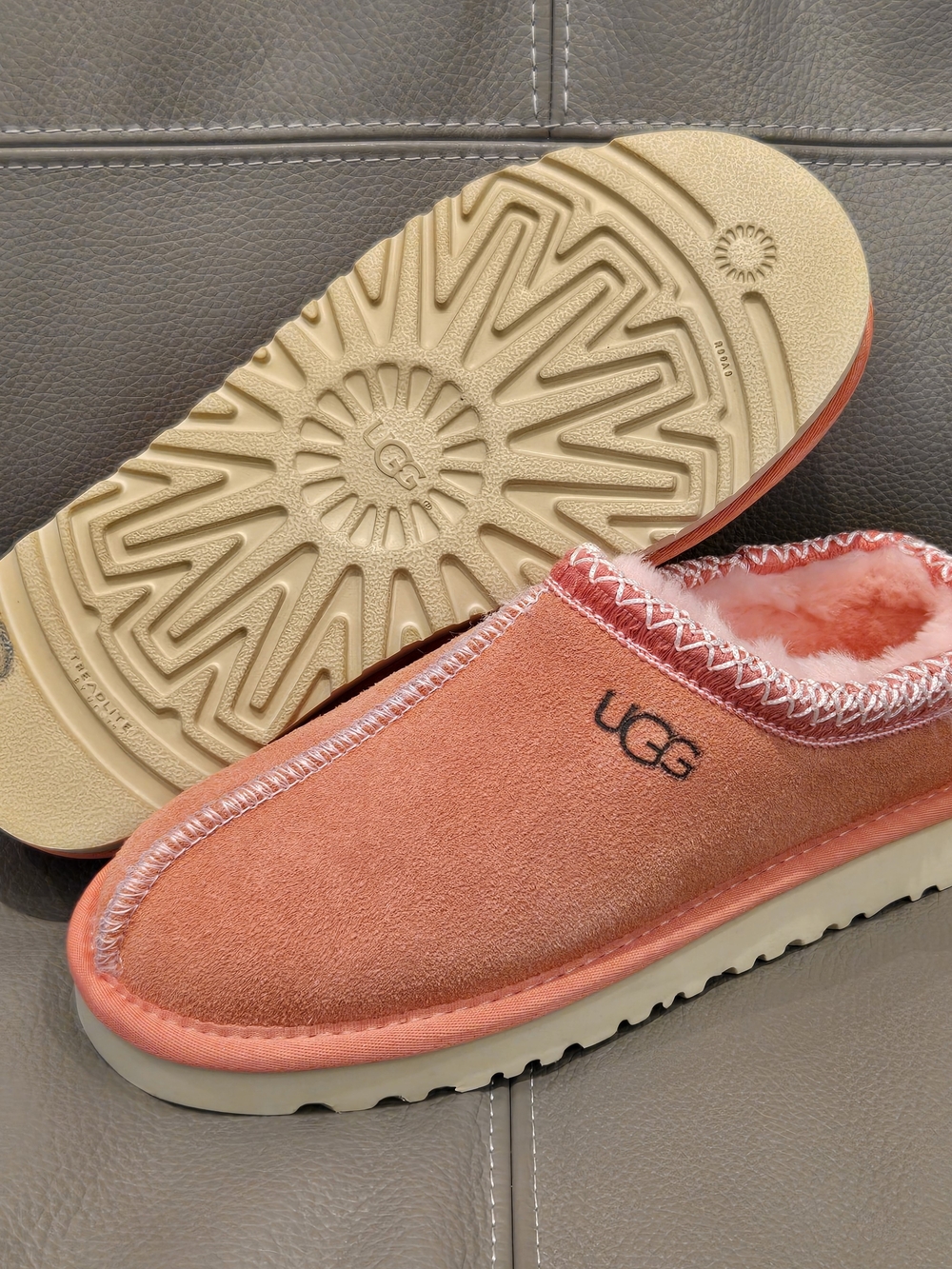 UGG Coral Suede Plush-Lined Slip-On Mule